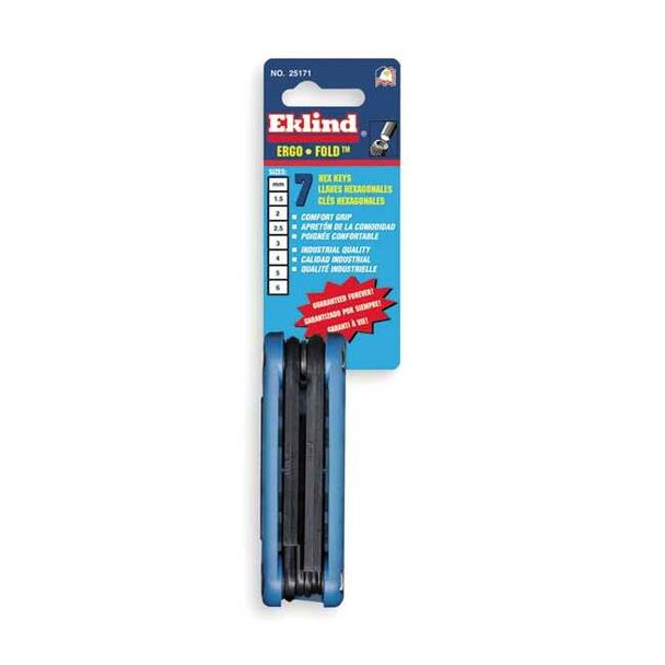 Eklind 7 Piece Metric Fold-Up Hex Key Set, 25171 25171