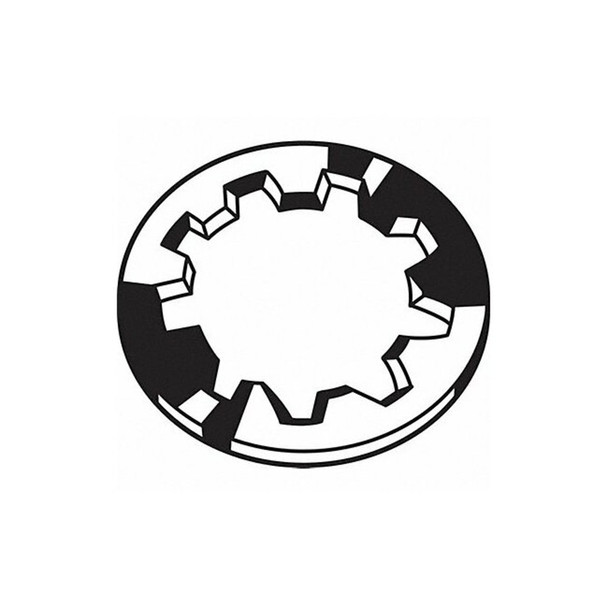 Internal Tooth Lock Washer, For Screw Size #12 Steel, Zinc Plated Finish, 100 PK