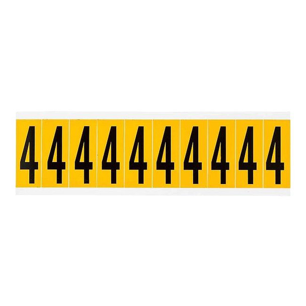 Brady Number Label, 4, 2-1/4in.Hx7/8in.W, Vinyl 1534-4