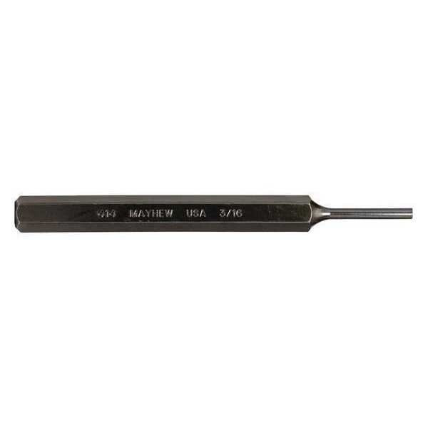 Mayhew Pro Pin Punch,6in L,3/16in Tip,Steel,BO 21100