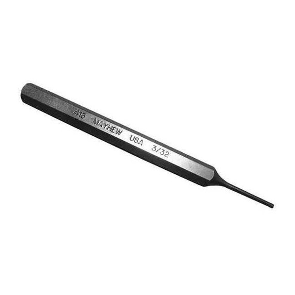 Mayhew Select Pin Punch,4-1/2in L,3/32in Tip,Steel 71001