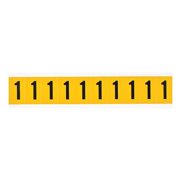 Brady Number Label, Vinyl, 1-1/2 in H, 7/8 in W 1530-1