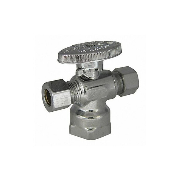 Kissler 1/4-Turn Stop,3-Way,1/2 Inx3/8 In 88-9305