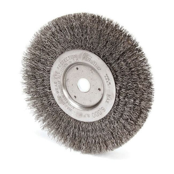 Weiler Crimped Wire Wheel Wire Brush, Threaded Arbor 93112