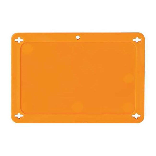 Brady Blank Tag, Plastic, 3 3/16 in H x 4 11/16 in W, Orange, Rectangle 87695