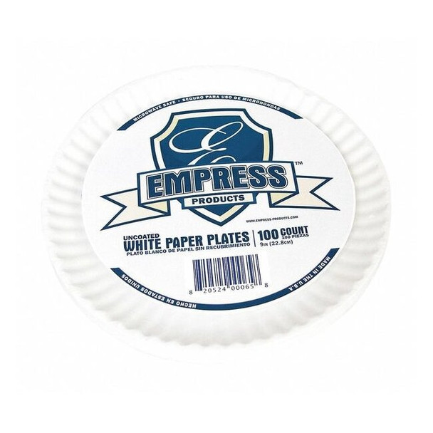 Manufacturer Varies Paper, Plate, Round, 9", White, PK1000 E30400