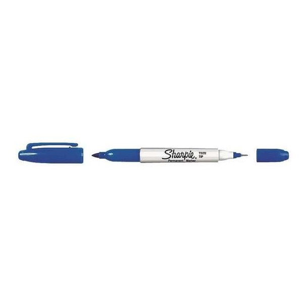 Sharpie Permanent Marker, Blue, Twin Tip, 12 PK 32003