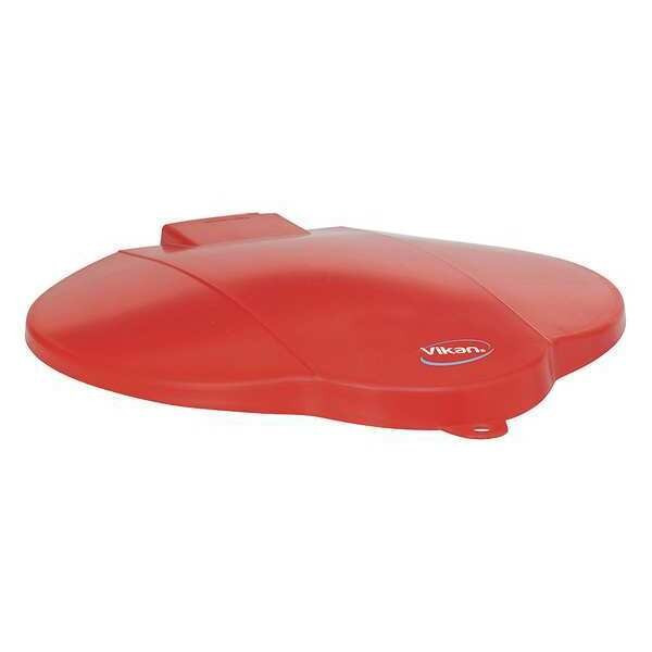 Vikan Round Pail Lid, 12 1/4 in Dia, Red, Polypropylene 56874