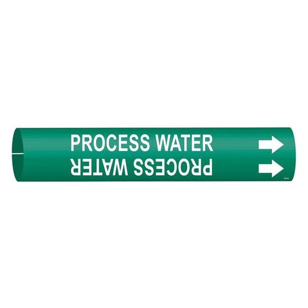 Brady Pipe Marker,Process Water,Grn,4 to 6 In 4113-D