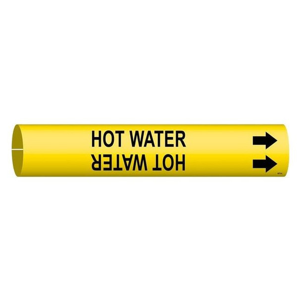 Brady Pipe Marker,Hot Water,Yel,3/4 to1-3/8 In 4079-A