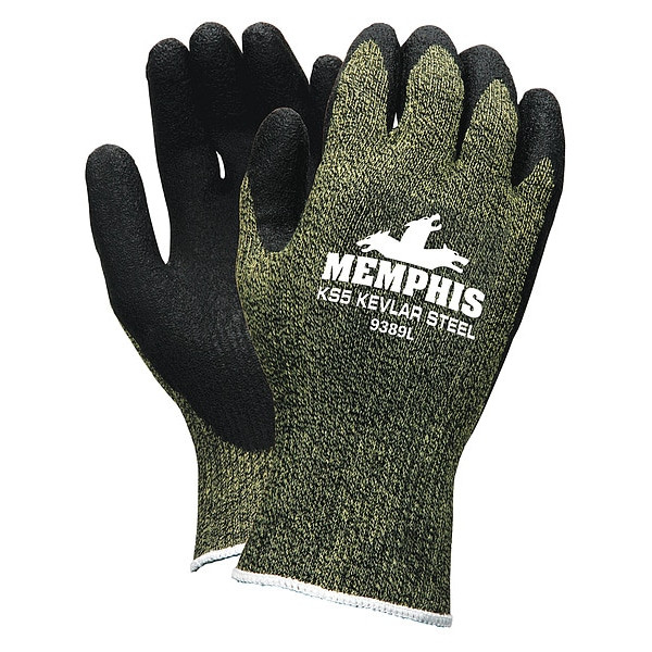 Cut-Resistant Coated Gloves, Cut Level A4 ,Dipped ,Latex ,Smooth ,L 1 PR