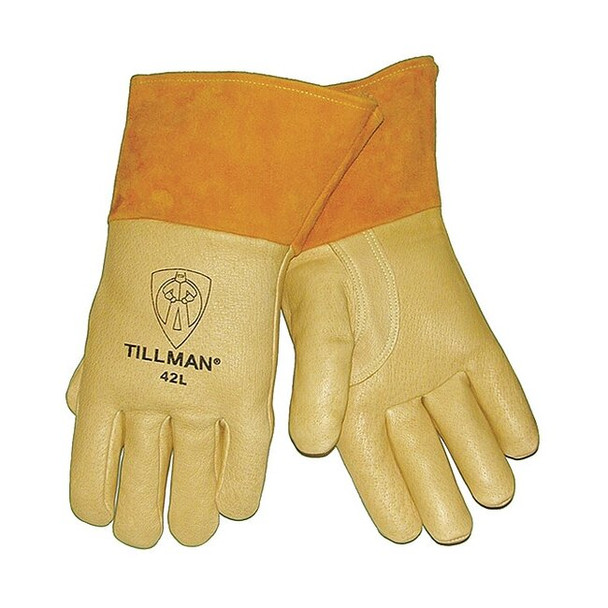 42 Welding Gloves, Straight Cuff, Wing Thumb, Premium Pigskin, XL, 1 PR