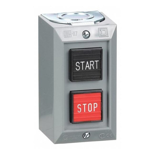 Square D ControlStation,Feed-Thru,2Buttons,Blk/Rd 9001BG201