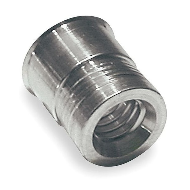 Nut Insert, 1/4"-20 Thrd Sz, 0.510 in L, Aluminum, Plain, 50 PK