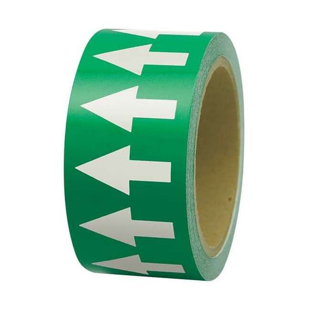 Incom Arrow Tape,White/Green,1 In. W, PMA152 PMA152