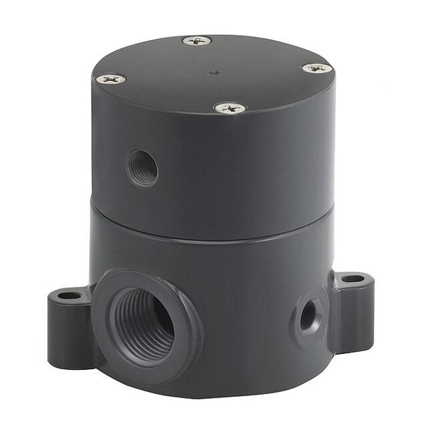 Plast-O-Matic Shut-Off Valve,Pneumatic,1/4 In.,FNPT BSDA025T-NC-PV