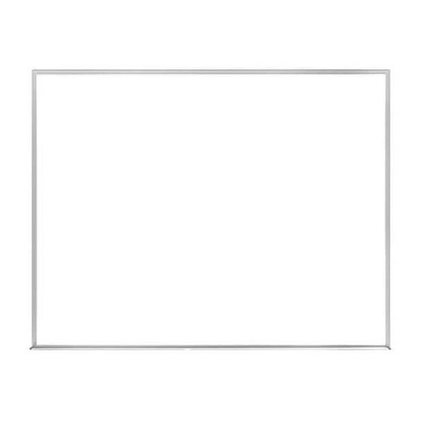 Dry Erase Board, Plastic, 24 in, 36 in, Aluminum Frame, White, Gloss