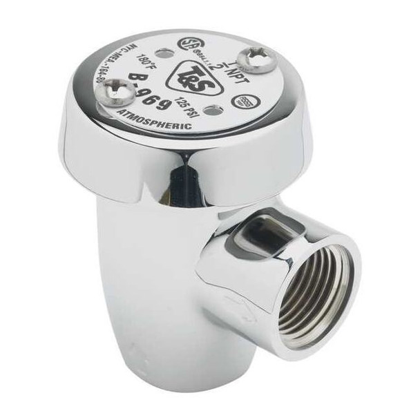 T&s Brass Vacuum Breaker, 1/2 In, Brass B-0969
