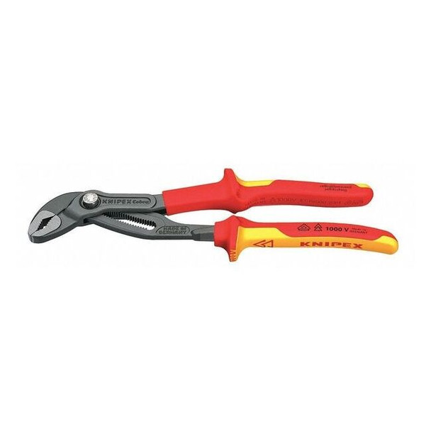 10 in Knipex Cobra V-Jaw Water Pump Plier Serrated, Bi-Material Grip