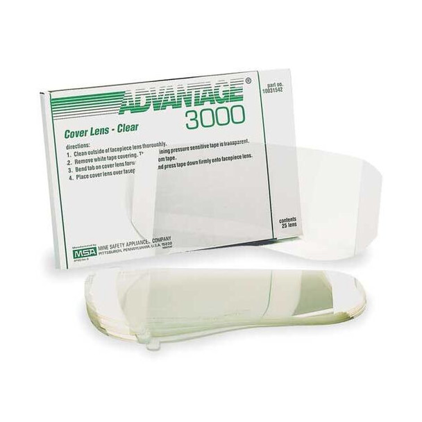 Msa Safety Advantage 3000 Cover Lens, Clear, PK25 10031542