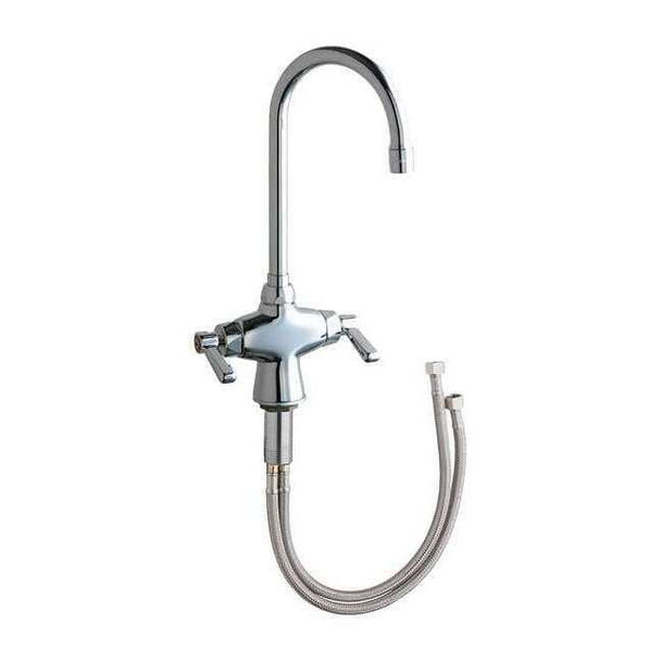 Gooseneck Kitchen Faucet, Manual, Single Hole Mount, 1 Hole Commercial