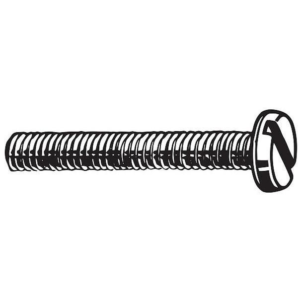 M4-0.70 x 16 mm Slotted Pan Machine Screw, Zinc Plated Steel, 100 PK
