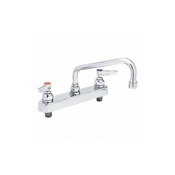 T&s Brass Low Arc Kitchen/Bathroom Faucet, Manual, 8" Mount, 2 Hole B-1123