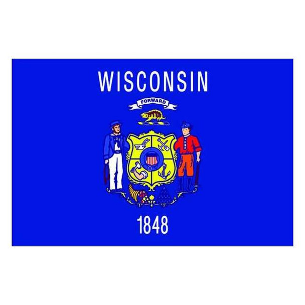 Annin Flagmakers Wisconsin State Flag,3x5 Ft 145960