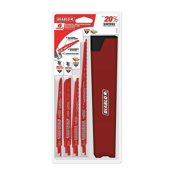 Diablo 6", 9" L x General Purpose Cutting Reciprocating Saw Blade Set DS006S
