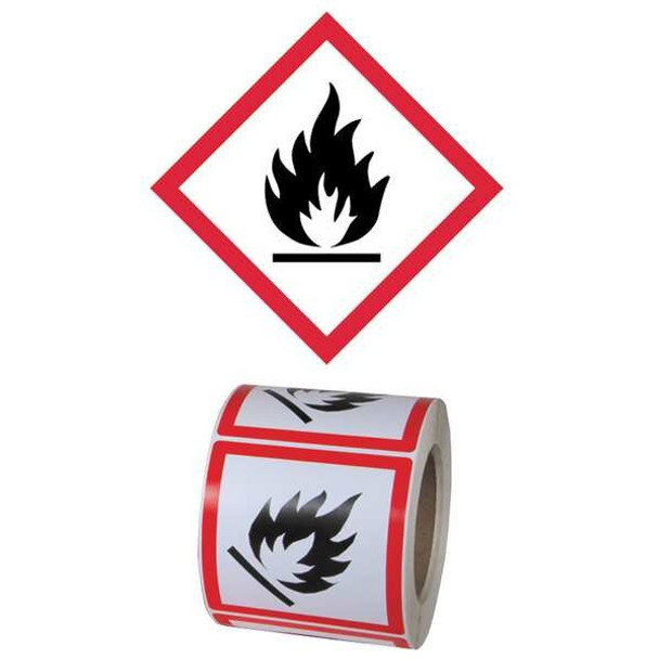 Ghs Safety GHS Label, 4 in H, 4 in W, Paper, PK500 GHS1261