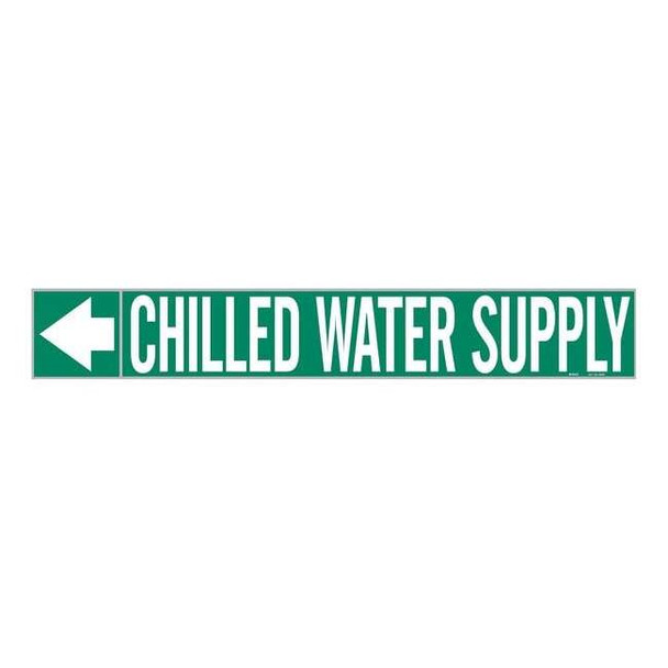 Brady Pipe Marker,Chilled Water Supply,1 In.H 20409