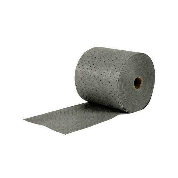 Sorbent Roll, 20 gal, 15 in x 150 ft, Universal, Gray, Polypropylene