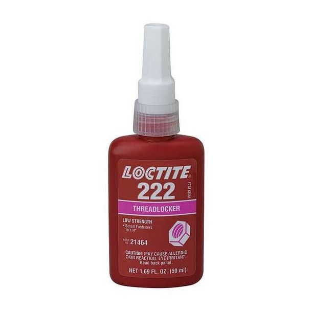 Threadlocker, LOCTITE 222, Purple, Low Strength, Liquid, 50 mL Bottle