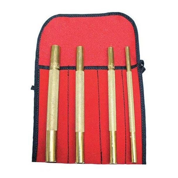 Keysco Tools Pin Punch Set,Length 8 In,Brass,4PC 77767