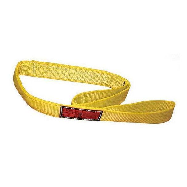 Synthetic Web Sling, Type 3, 14 ft L, 2 in W, Nylon, Yellow
