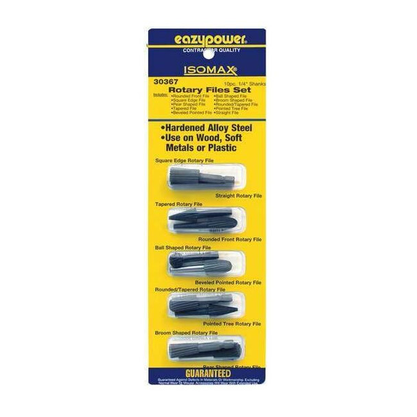 Manufacturer Varies Rotary Files Set,1/4 in.,10 pcs. 30367
