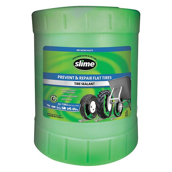 Slime Tire Sealant, Liquid, 5 gal, Bucket, Green SDSB-5G