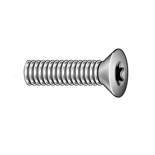 #6-32 x 1 in Torx Flat Machine Screw, Zinc Plated Steel, 100 PK