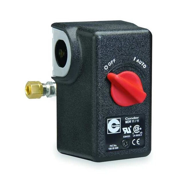 Pressure Switch, Standard, DPST, 1 Ports, 1/4" NPT, 40 to 175 psi Range