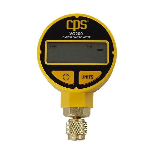 Pro-Set Vacuum Gauge, LCD, Brass, Visual VG200