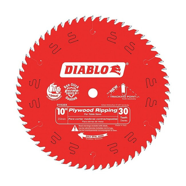 Diablo CircularSawBlade,Carbide,Dia:10" D1030X