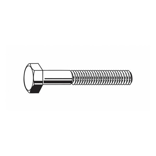 Grade 8, 7/8"-14 Hex Head Cap Screw, Zinc Yellow Steel, 2 in L, 5 PK