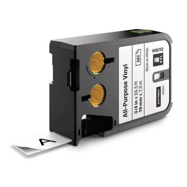Dymo Cartridge Label, Black/White, Labels/Roll: Continuous 1868752