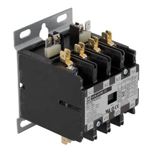 Definite Purpose Magnetic Contactor, 208V-240V AC, 4 P, Non-Reversing, 3 Phase
