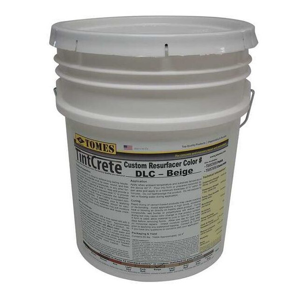 Je Tomes Concrete Resurfacer, Pail, Almond, TintCrete GRA-DLC-21