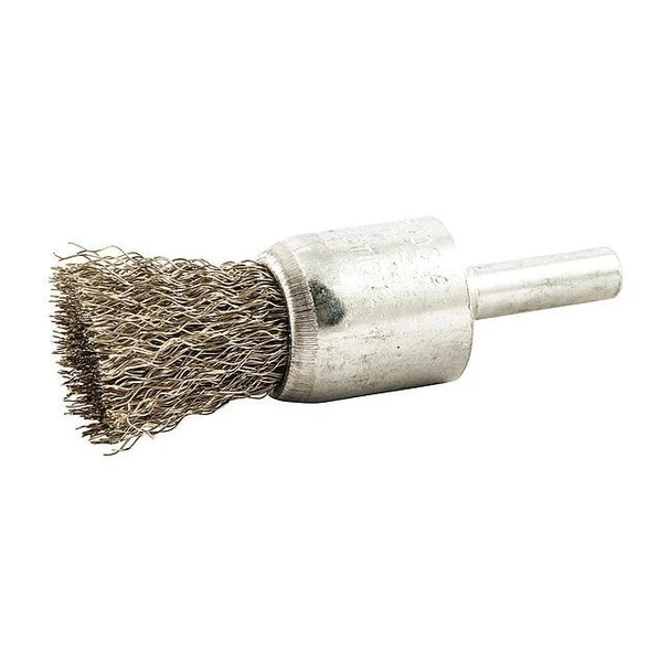 End Brush, Shank 1/4", Wire 0.008" dia., Brush Dia.: 3/4 in