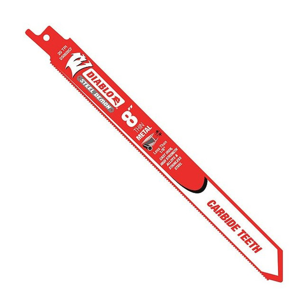 Diablo 8 in x 20 TPI Reciprocating Saw Blade, 1 PK DS0820CF