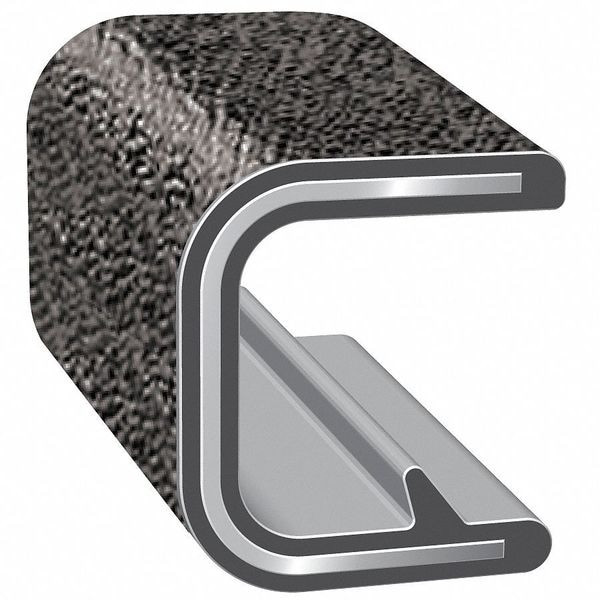 Trim-Lok Edge Trim,Alum Clip,0.23 In W,25 Ft 75B3X1/16-25