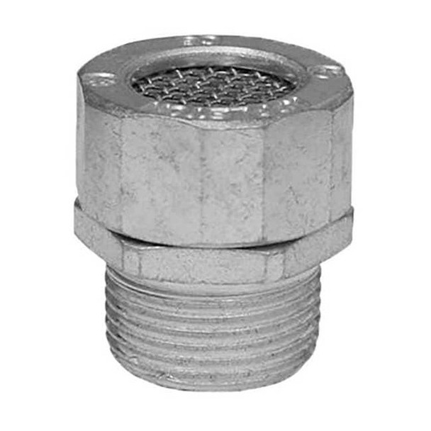 Appleton Electric IMC Drain, 1/2 in, Threaded, Aluminum, Plain, Silver CRN50