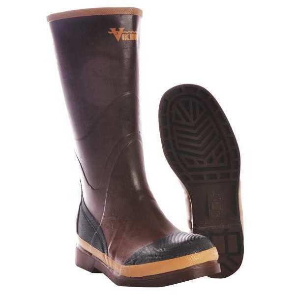 Unisex Viking(R) Tall Rubber Boots, Plain Toe, 13" Height, Brown, 16